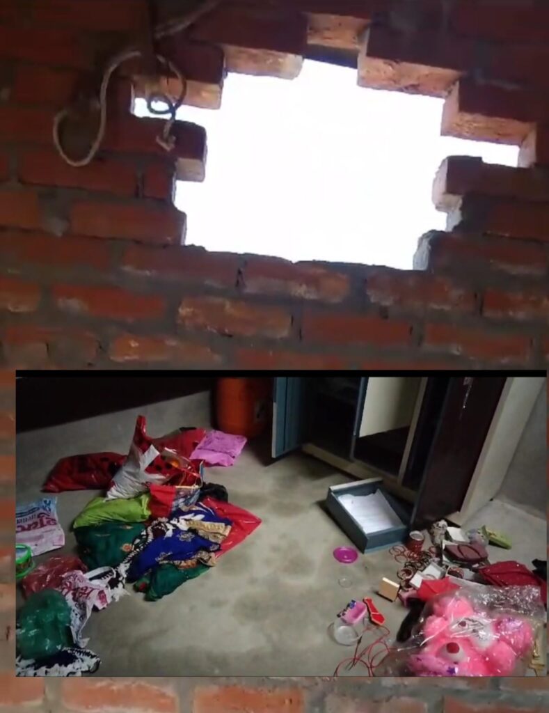 गले में तार बांधकर पीड़िता को बनाया बंधक, चार लाख से अधिक का सामान लेकर चोर रफू चक्कर