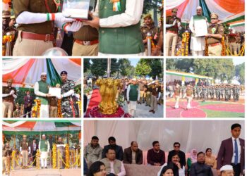उद्यान मंत्री दिनेश प्रताप सिंह ने गणतंत्र दिवस पर पुलिस लाइन में ध्वजारोहण कर राष्ट्रीय ध्वज को सलामी दी