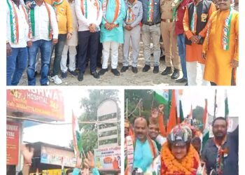 विधायक डॉ राजेश्वर सिंह द्वारा आयोजित विशाल रैली का जगह जगह हुआ जोरदार स्वागत