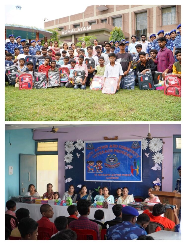 91वीं वाहिनी द्रुत कार्य बल ने लखनऊ में सिविक एक्शन कार्यक्रम किया, बच्चों को शिक्षा सामग्री वितरित