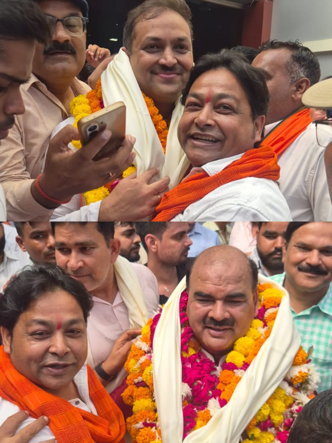 विधान परिषद नामांकन में पहुंचे क्षेत्रीय मंत्री संजय गुप्ता, प्रत्याशियों को अंगवस्त्र पहनाकर दी अग्रिम बधाई