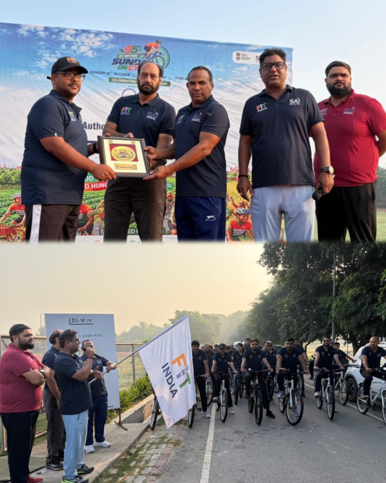 SAI NSRC लखनऊ और FCI ने मनाया ‘संडेज़ ऑन साइकिल’, फिटनेस का दिया संदेश